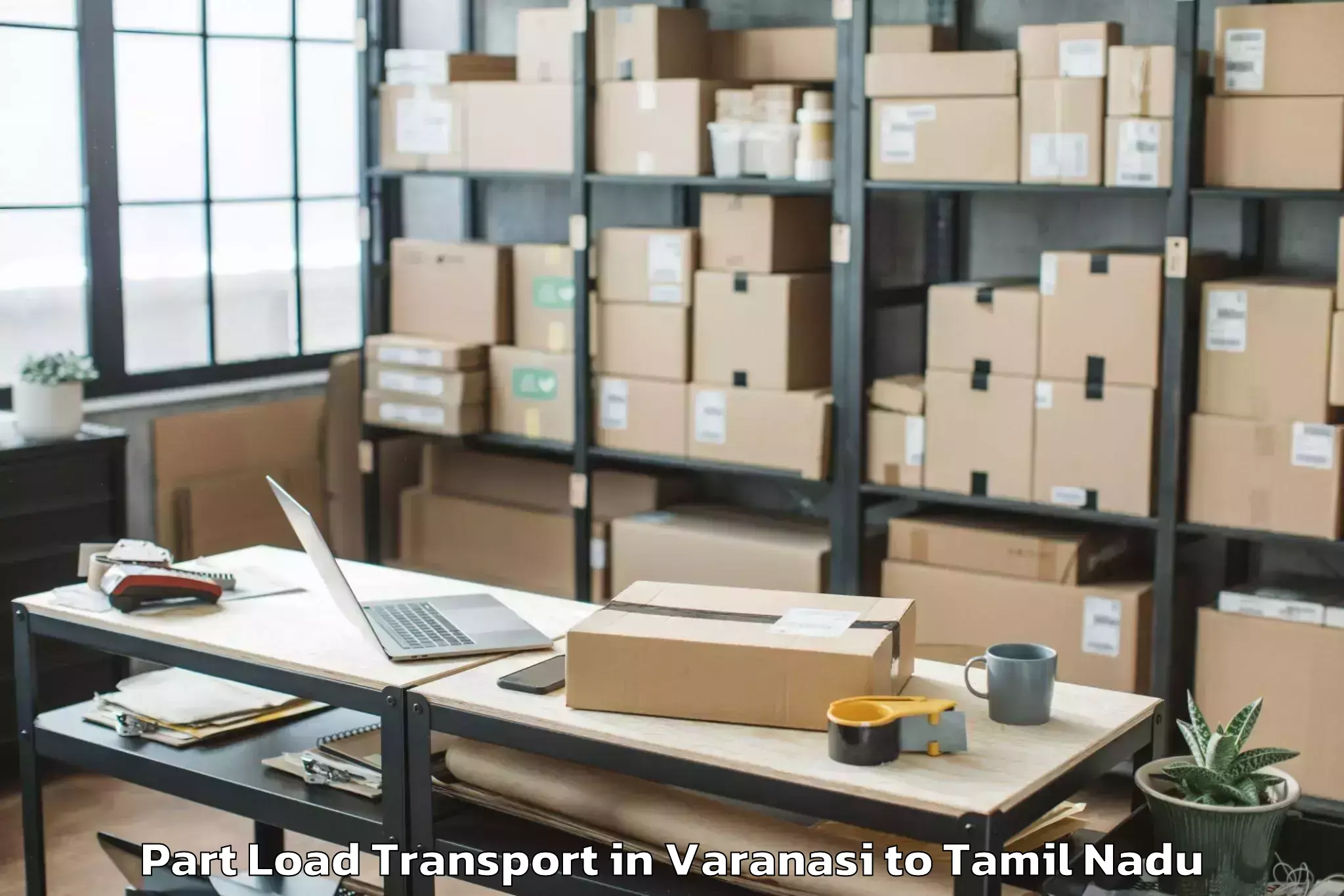 Book Varanasi to Vettavalam Part Load Transport Online